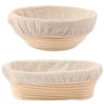 thumbnail image 1 of ALLJOY Bread Banneton Proofing Basket Set, 9" Round & 10" Oval, Sourdough Bread Baking Supplies Starter Kit, Bread Making Tools, Bread Basket Gift Set, 1 of 5