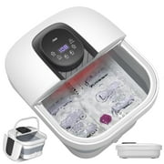 ALLJOY Collapsible Foot Spa with Heat, Bubbles, 24-Level Temp Control, Red Light, Timer, Foot Soaking Tub, Foot Bath Massager Pedicure Foot Spa
