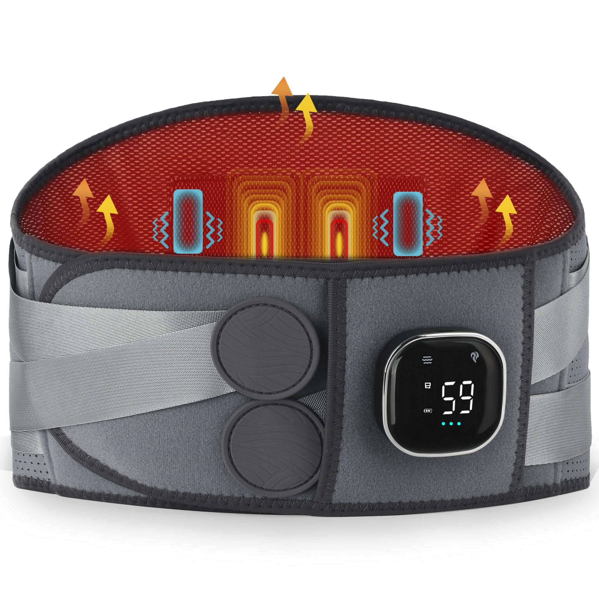 ALLJOY Cordless Heating Pad for Back, 60" Lower Back Massager Heating