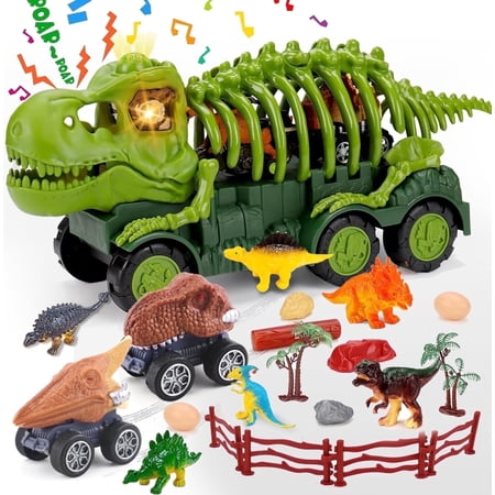ALLJOY Dinosaur Toys for Kids 3 5-7 Dino Monster Trucks Car Toys,Christmas Gift for Boys
