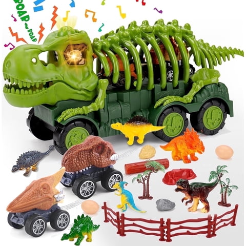 ALLJOY Dinosaur Truck Toys for Kids 3-12 Years Dino Monster Trucks Car Toys with Light & Sound, Birthday Gift Christmas Gift for Boys