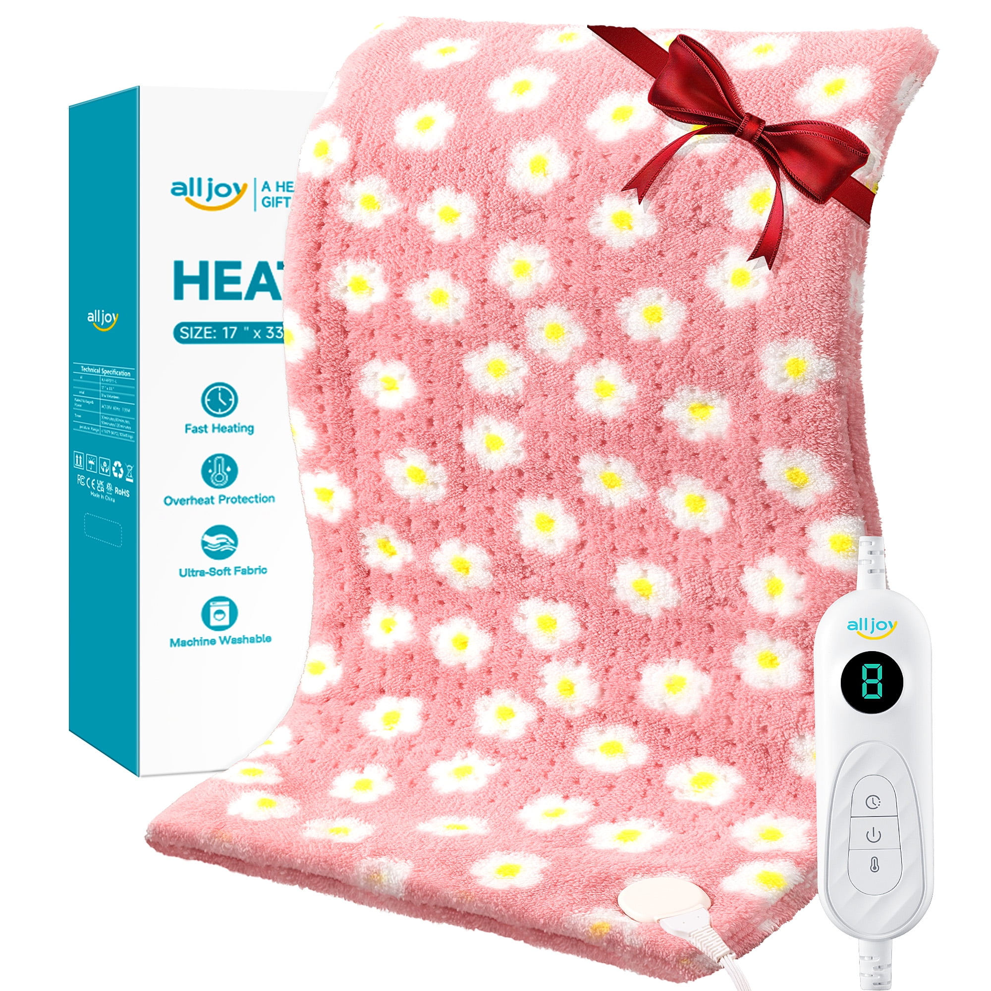 ALLJOY Heating Pad, Extra Large 33"x17" Electric Heat Pad for Back, Neck, and Shoulder Pain Relief, King Size