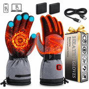 ALLJOY Heated Gloves, L Size 5V 10000mAh Heated Gloves for Men Women Rechargeable,Electric Heated Work Motorcycle Gloves for Men, Christmas Gift