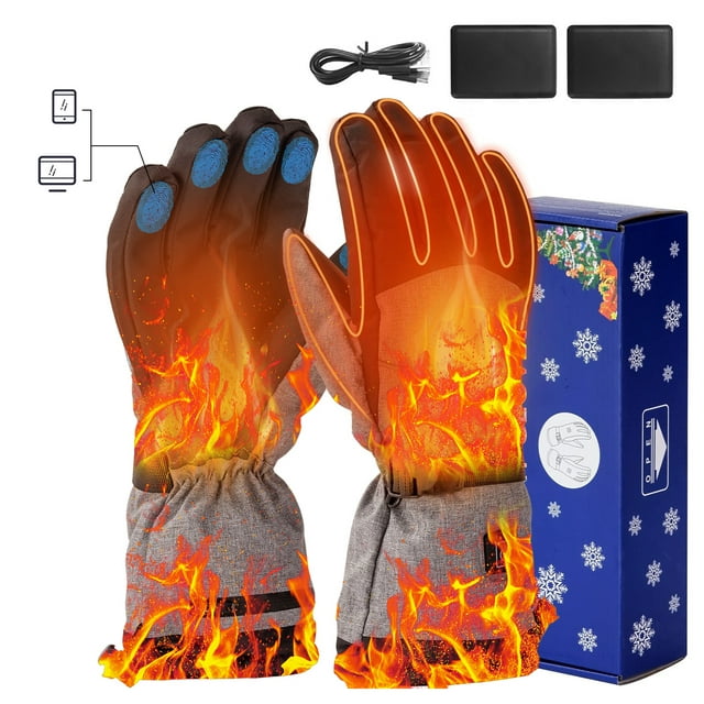 ALLJOY Heated Gloves for Men Women,5V 5000mAh Rechargeable Touchscreen
