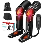 ALLJOY Leg Massager, Leg Air Compression Massager for Circulation and Pain Relief,2 Heat Levels Foot/Knee Massager,6 Modes with Memory Function Controller, Full Leg Massager, Gift for Women Men