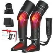ALLJOY Leg Massager Helpful for Vericose Veins, Muscle Fatigue, Cramps, 2 Heat Levels Foot/Knee Massager,6 Modes with Memory Function Controller, Full Leg Massager, Gift for Women Men