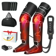 ALLJOY Leg Massager for Circulation and Pain Relief, Leg Massager with Heat and Compression, 5 Modes 4 Intensities 2 Heat Levels, 3 in 1 Full Leg Massager with 4 Extenders, Gifts for Men Women