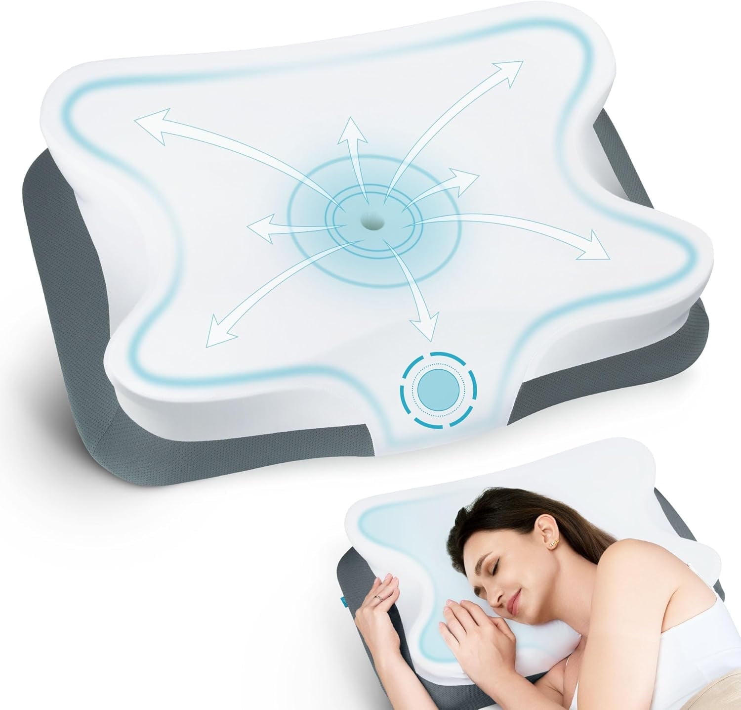 ALLJOY Memory Foam Pillows,Cervical Neck Pillows Ergonomic Side