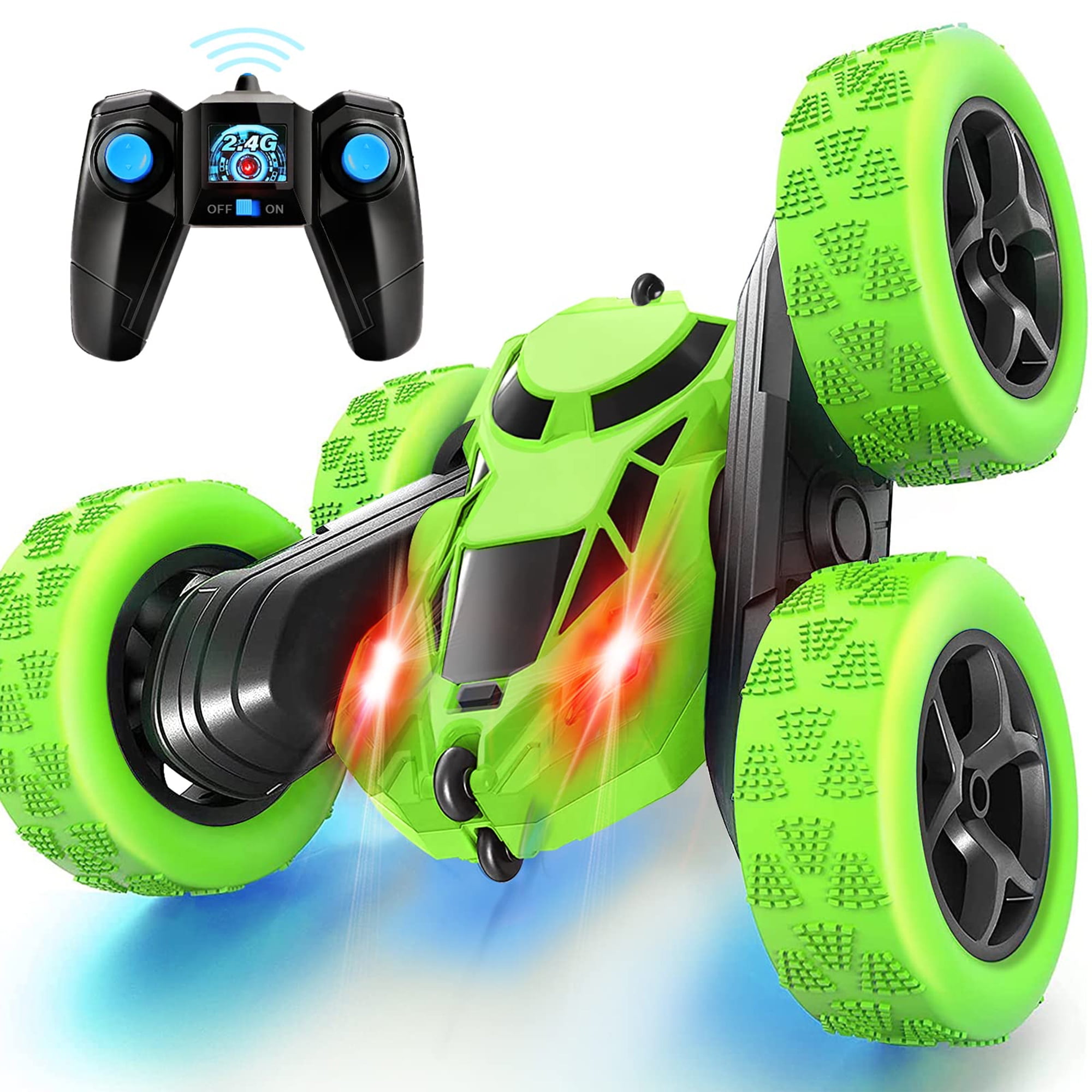 ALLJOY RC Stunt Cars, 2.4GHz 2WD Remote Control Car 360° & Double Sided
