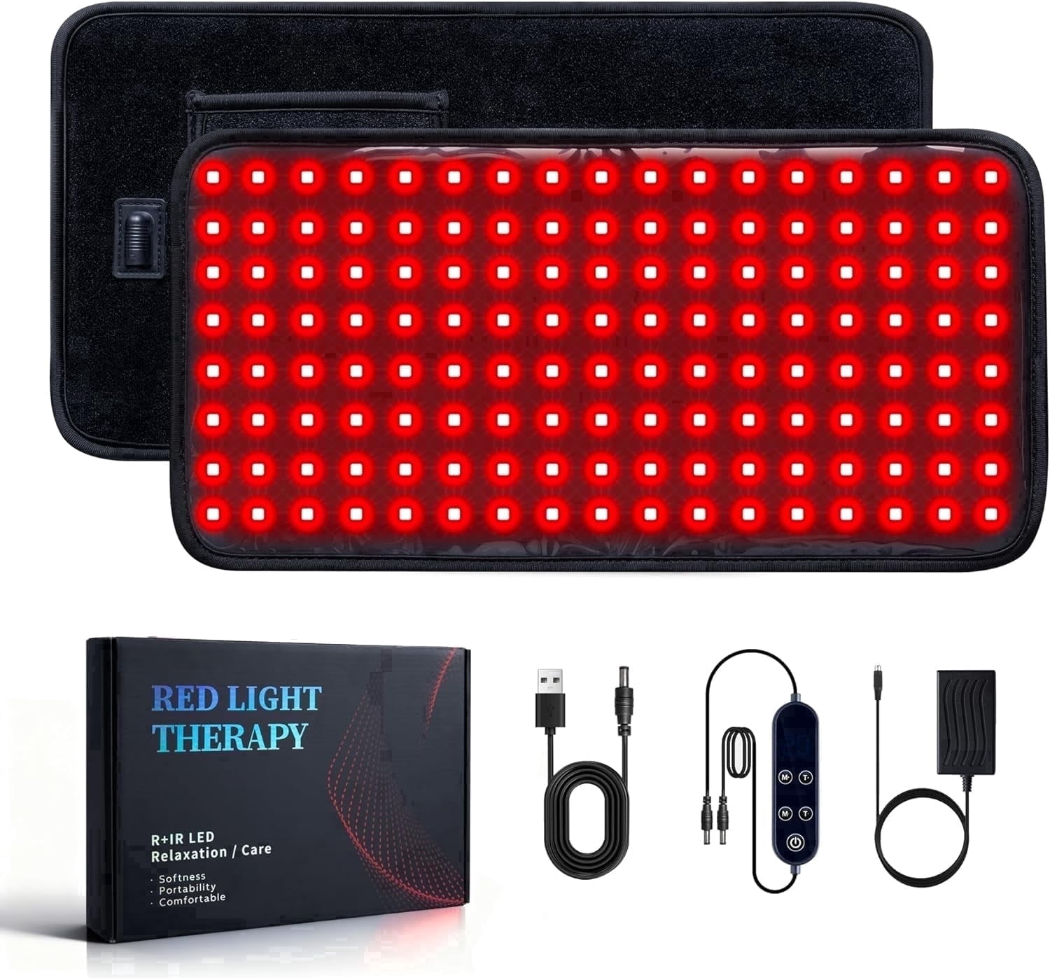 ALLJOY Red Light Belt 120 Beads Red Light Device with 660nm Red Light & 850nm Near Infrared Light, Comfort for Back, Shoulder, Waist Muscles, Ideal Gift for Women and Men
