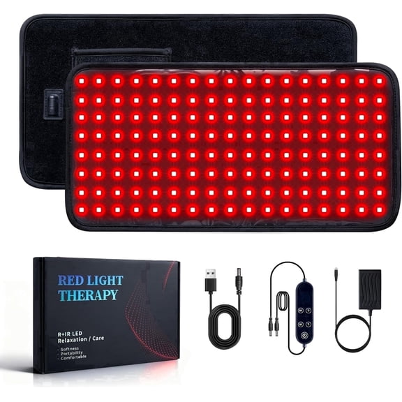 ALLJOY Red Light Belt 120 Beads Red Light Device with 660nm Red Light & 850nm Near Infrared Light, Comfort for Back, Shoulder, Waist Muscles, Ideal Gift for Women and Men