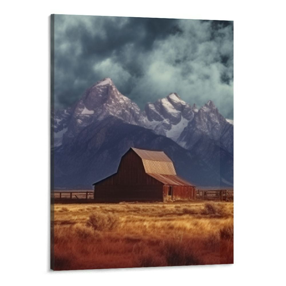 ALLJOYHX Living Room Pictures for Wall Barn Grand Teton Art Country