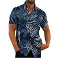 thumbnail image 1 of ALLLIST Big And Tall Men Shirts Collared Hawaiian Short Sleeve Button Down Shirts Casual Men's Clothing, 1 of 3