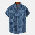 thumbnail image 1 of ALLLIST Big And Tall Men's Shirts Short Sleeve Collared Casual Button Down Shirts Polka Dot Blue Men's Clothes, 1 of 9