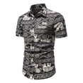 thumbnail image 1 of ALLLIST Big And Tall Mens Shirts Cotton Short Sleeve with Pockets Button Down Shirts Black Casual Retro Mens Clothes, 1 of 9