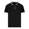 thumbnail image 1 of ALLLIST Black Mens Collared Short Sleeve Solid Loose Casual Pullover T-Shirts Button Mens Polo Shirts, 1 of 4