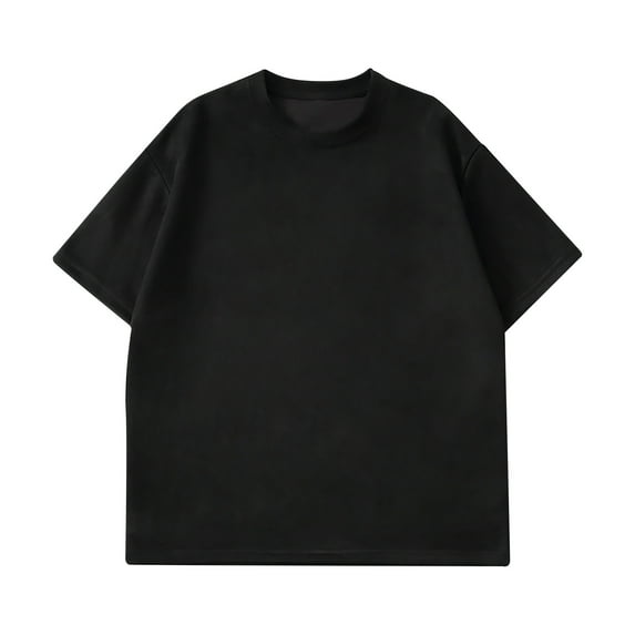 ALLLIST Black Spring Tops for Men 2024 Trendy Short Sleeve Crew Neck Solid Casual Basic T-Shirts Loose Golf Shirts for Men