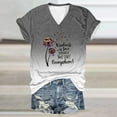 thumbnail image 1 of ALLLIST Black Womens Tops Under $10 Short Sleeve V-Neck Graphic T-Shirts Womens Tees, 1 of 3