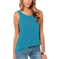 thumbnail image 1 of ALLLIST Blue Spring Tops Crew Neck Sleeveless Solid Tank Tops Tank Tops for Women 2024 XXL, 1 of 5