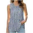 thumbnail image 1 of ALLLIST Blue Spring Tops for Women 2024 Trendy Floral Embellished Crew Neck Sleeveless Tank Tops Girls Tank Tops XXL, 1 of 3