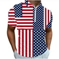 thumbnail image 1 of ALLLIST Blue Summer Tops Short Sleeve Collared Independence Day Quarter Zip Casual Printed T-Shirts Mans Tees, 1 of 5