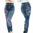 thumbnail image 1 of ALLLIST Blue Women's Stretch Jeans with Pockets Denim Pants Skinny Floral Pencil Pants for Women, 1 of 5