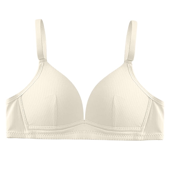 ALLLIST Bras for Women Unlined Wireless Full Coverage Training Solid Comfy Beige Bralette Womens Lingerie Size S-XL