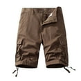 thumbnail image 1 of ALLLIST Brown Shorts Men Straight-Leg Mid Short Solid with Pockets Half Zip Button Cargo Outdoor Summer, 1 of 3