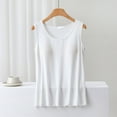 thumbnail image 1 of ALLLIST Cami Women's Pajamas White Solid with Chest Pad Soft Modal Sleepwear Tops Sleeveless Crew Neck Lounge Wear for Women, 1 of 3