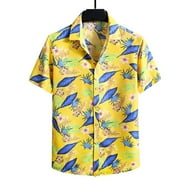 SSLR Hawaiian Shirt For Men - Long Sleeve Floral Button Down, Vibrant Tropical Print, Casual Aloha Dress Shirt