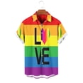 thumbnail image 1 of ALLLIST Collared Men Shirts Short Sleeve Casual Button Down Shirts Rainbow Men's Clothes, 1 of 4