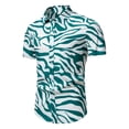 thumbnail image 1 of ALLLIST Collared Mens Shirts Casual Short Sleeve Button Down Shirts Striped Green Clothing for Men, 1 of 9