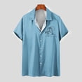 thumbnail image 1 of ALLLIST Collared Mens Shirts Short Sleeve Hawaiian Button Down Shirts Blue Casual Mens Clothes, 1 of 4