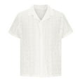 thumbnail image 1 of ALLLIST Collared Shirts for Men Short Sleeve White Button Down Shirts Plain Breathable Cutout Mens Clothing, 1 of 5
