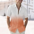 thumbnail image 1 of ALLLIST Collared Shirts for Men Short Sleeve with Pockets Big And Tall Button Down Shirts Casual Gradient Orange Men's Clothing, 1 of 6