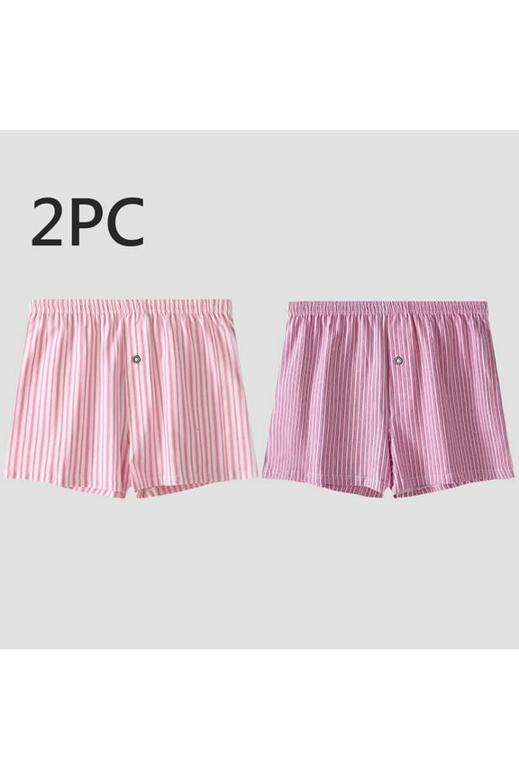 Cotton Mens Boxer Underwear Comfy Striped Seamless Underpants for Men Pack-2 ,M-2XL