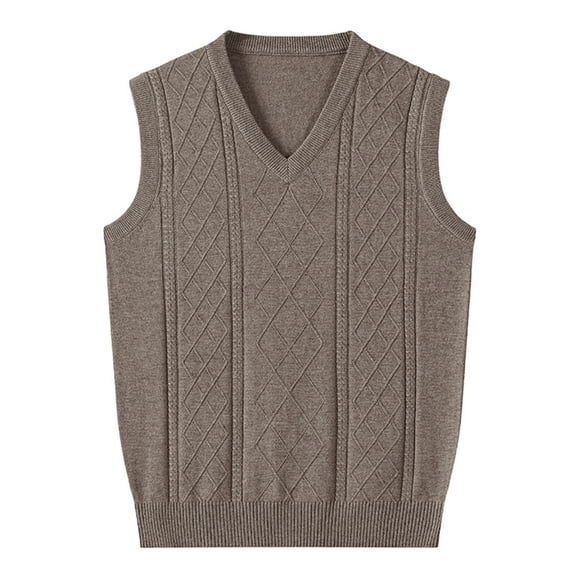 ALLLIST Cotton Tank Tops for Men Warm Fleece Sweater Camel Plain Casual Sleeveless Shirts for Men Size M-3XL