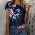 thumbnail image 1 of ALLLIST Crew Neck Tops for Women Short Sleeve Cotton T-Shirts Trendy Blue Tie Dye Shirts Clothing for Women, 1 of 9