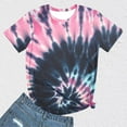 thumbnail image 1 of ALLLIST Crew Neck Trendy Tops for Women 2024 Pink Short Sleeve Tie Dye T-Shirts Casual Printed Womens Blouses Dressy Casual, 1 of 6