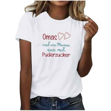 ALLLIST Crew Neck Womens Tops Clearance Under $10 White Graphic Short Sleeve T-Shirts Womens Tees