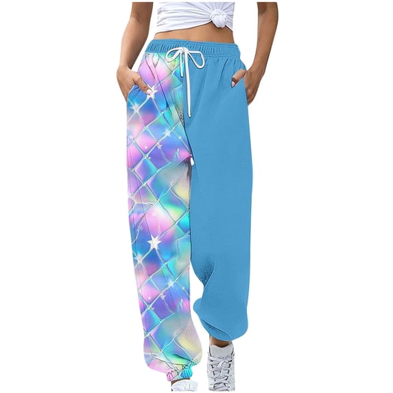 ALLLIST Drawstring Ladies Active Pants Elastic Waist with Pockets Jogger Love Heart Breathable Activewear Sweatpants Ladies