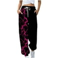 thumbnail image 1 of ALLLIST Elastic Waist Women's Sweatpants with Pockets Drawstring Joggers Casual Love Heart Workout Womens Active Pants, 1 of 4