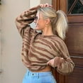thumbnail image 1 of ALLLIST Fall Ladies Sweaters Pullover Brown Tiger Stripe Long Sleeve Raglan Sweaters Teen, 1 of 6