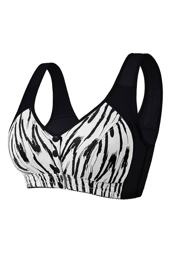 Front Closure Bras for Women Black Wirefree Sleep Seamless Striped T Shirt Ladie Bras Size 34-46