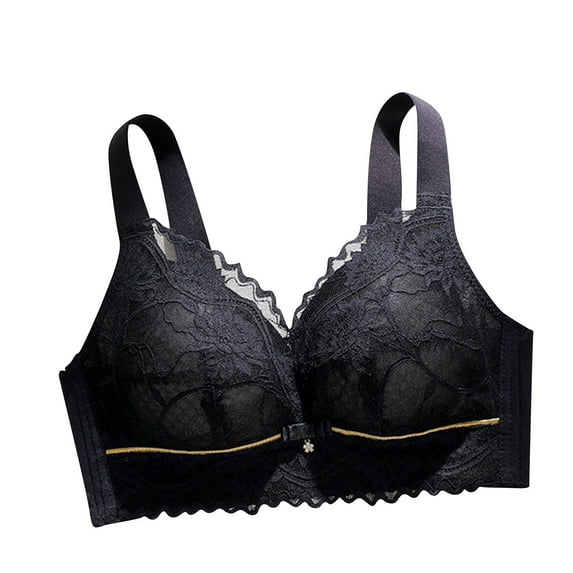 ALLLIST Full Coverage Women Bras No Wire Push up Bralette Black Breathable Plain Lace T-Shirt Ladies Underwear