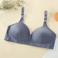 thumbnail image 1 of ALLLIST Full Coverage Womens Underwear Plus Size No Wire Bras Blue Push up Striped Full-Figure Women's Lingerie Size 38, 1 of 3