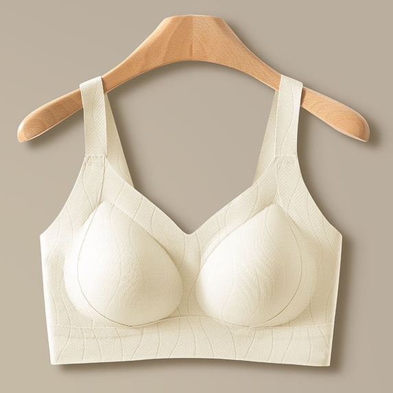 ALLLIST Full Coverage Womens Underwear Wirefree Seamless Bras White Solid Soft T-Shirt Women Lingerie Size XL