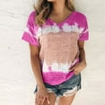 thumbnail image 1 of ALLLIST Going Out Tops for Women Pink Short Sleeve V-Neck Graphic T-Shirts Womens Shirts Plus Size S, 1 of 5