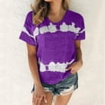 thumbnail image 1 of ALLLIST Graphic Going Out Tops for Women Short Sleeve Purple Crew Neck T-Shirts Spring Blouse, 1 of 3