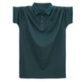 thumbnail image 1 of ALLLIST Green Mens Summer Tops Collared Short Sleeve Solid Cotton with Pocket Casual Button T-Shirts Men's Polo Shirts, 1 of 8